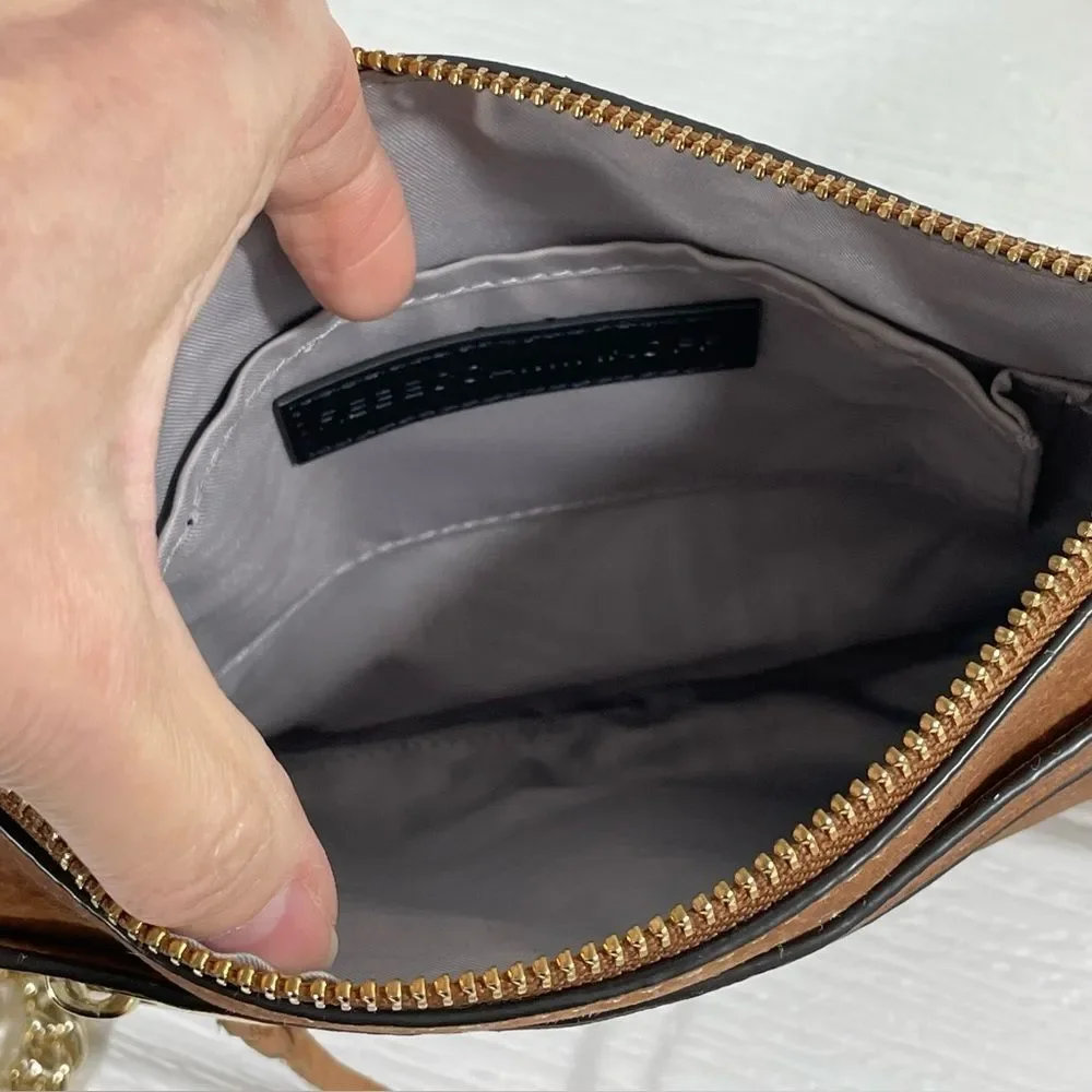 Rebecca Minkoff Avery Crossbody Bag Caramel Brown Nubuck‎ Leather Purse